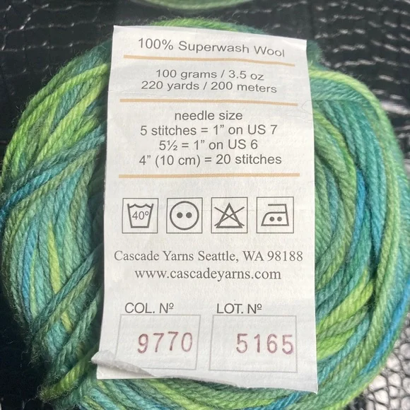 6X NWT Cascade Yarns 220 Superwash Paint 100% Superwash Wool Color 9770 Lot 5165 - Picture 6 of 9